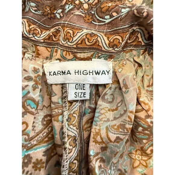 Karma Highway Boho One Size Paisley Wide Leg Jumpsuit - Picture 6 of 7